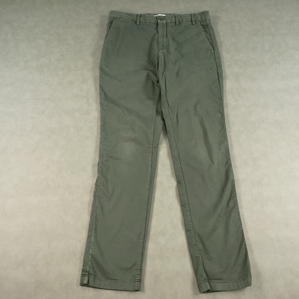 Norse Projects Pants Mens 30x30 Green Chino Leg Aros Slim Light Stretch Tapered